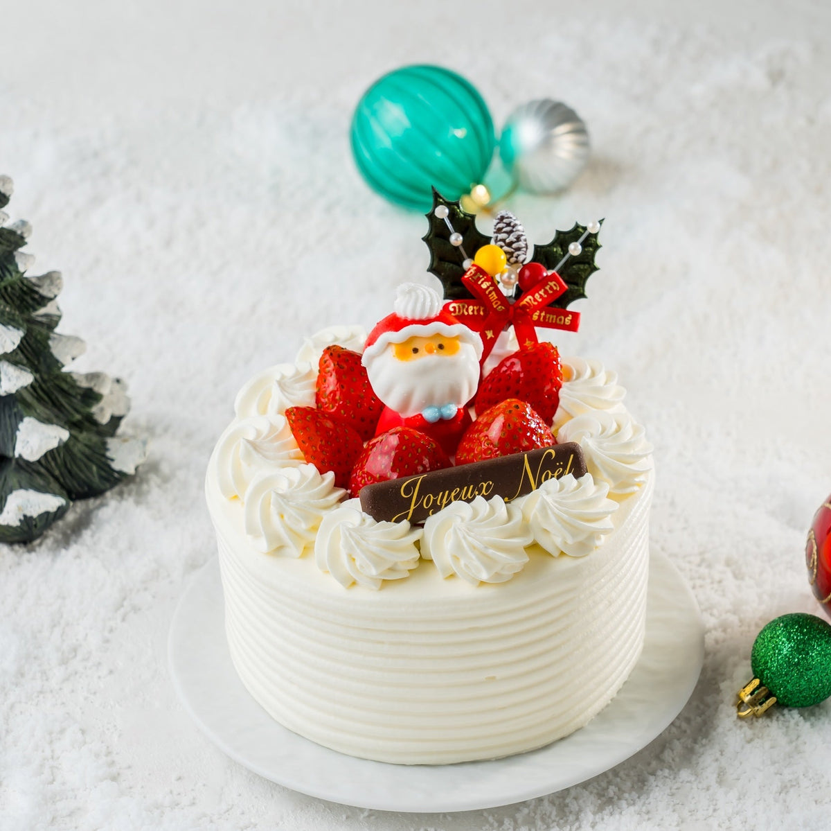 【晴海直売所・店頭受取用】サンタのクリスマスケーキ(生クリーム)4号