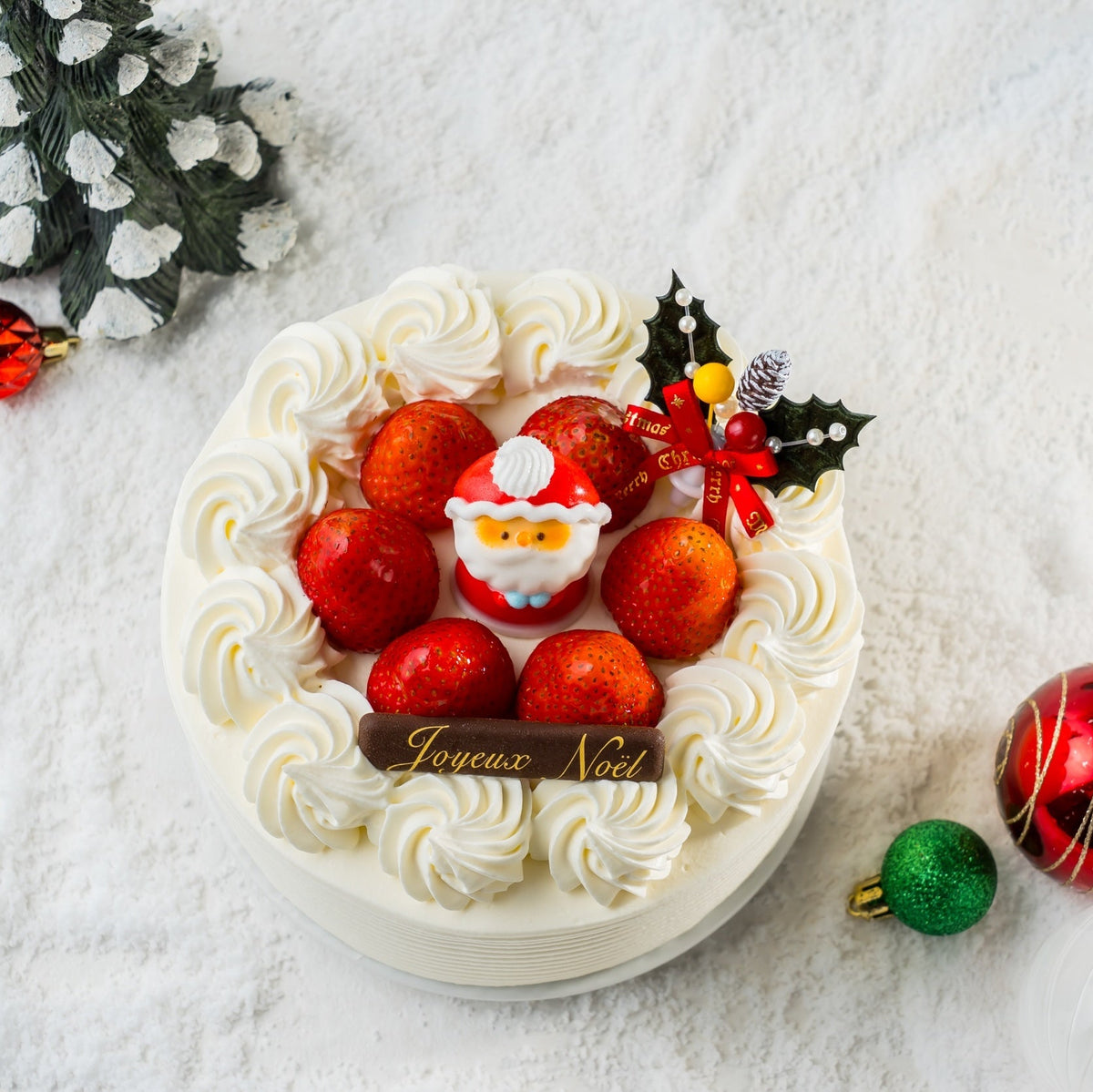 【晴海直売所・店頭受取用】サンタのクリスマスケーキ（生クリーム）5号